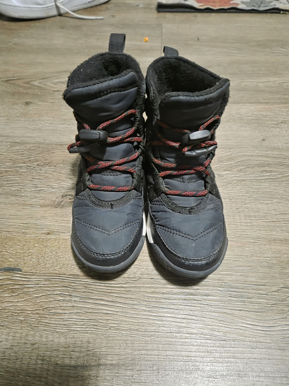 Sorel Kids Black Snow Boots with Red Accent Laces